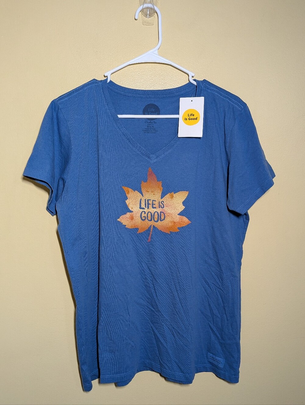 New Life Is Good Maple Leaf Crusher T-Shirt Large